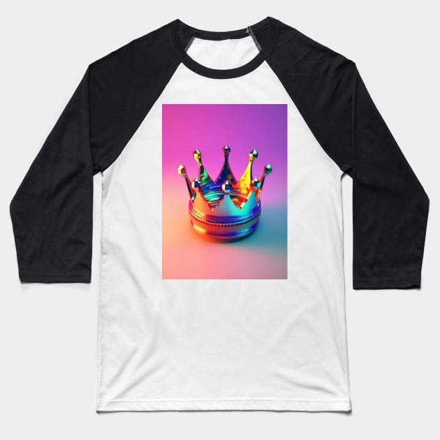 Iridescent King Baseball T-Shirt by johnsalonika84